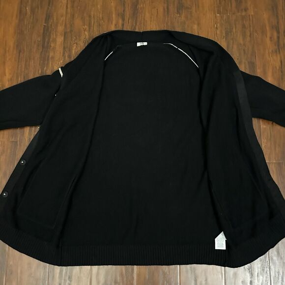 CABI Comfort Cardigan Sweater Black V-Neck Cotton Blend Cozy Minimalist - Picture 8 of 13